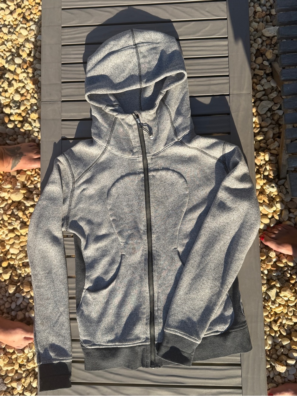 Lululemon Heather Gray Zip-Up Hoodie